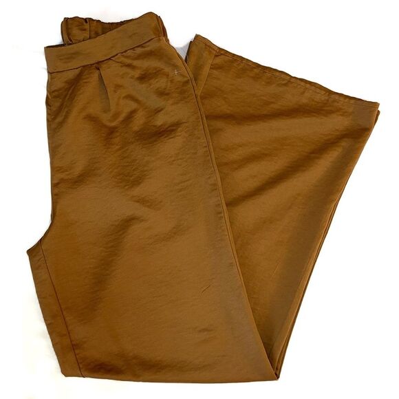 Charlotte Russe Satin Wide Leg Trousers | Copper Bronze | Size M - Picture 1 of 4